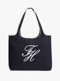 Blue Canvas Beach Tote Bag With Pouch  Women
