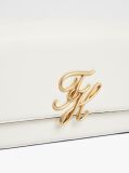 Alb Geanta Crossbody Din Piele Cu Clapa Si Placa Cu Logo  Femei