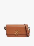 Maro Geanta Crossbody Din Piele Cu Clapa Si Placa Cu Logo  Femei