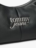 Black Metal Logo Shoulder Bag  Women