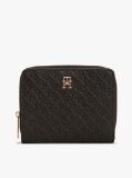 Black Hilfiger Icon Debossed Zip-Around Flap Wallet  Women