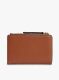 Brown Logo Plaque Leather Bifold Wallet  Women
