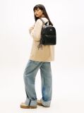 Black Logo Charm Dome Backpack  Women