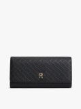 Black Hilfiger Icon Embossed Flap Wallet  Women