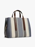 Blue Geanta City Satchel Jacquard Cu Monograma TH  Femei