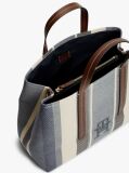 Blue Geanta City Satchel Jacquard Cu Monograma TH  Femei