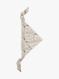 White Rope Print Pure Silk Scarf  Women