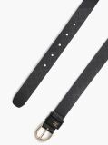 Black TH Monogram Debossed Leather Belt  Women