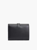 Negru Portofel Trifold Pebble Grain Cu Catarama  Femei