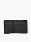 Negru Portofel Trifold Pebble Grain Cu Catarama  Femei