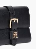 Negru Portofel Trifold Pebble Grain Cu Catarama  Femei