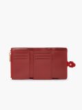 Rosu Portofel Trifold Pebble Grain Cu Catarama  Femei