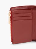 Rosu Portofel Trifold Pebble Grain Cu Catarama  Femei