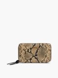 Multi Leather Snake Print Zip-Around Wallet  Women
