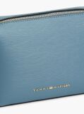 Blue Modern Metallic Logo Textured Camera Bag  Women