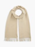 Beige Pure Cashmere TH Monogram Fringe Scarf  Women