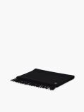 Black Pure Cashmere TH Monogram Fringe Scarf  Women