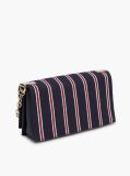 Blue Geanta Crossbody Cu Lant Si Dunga Global  Femei