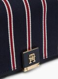 Blue Geanta Crossbody Cu Lant Si Dunga Global  Femei