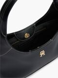 Black TH Monogram Plaque Crossbody Hobo Bag  Women