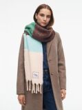 Multi Wool Blend Flag Embroidery Scarf  Women