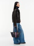 Blue Geanta Tote Popette Cu Dunga Global  Femei