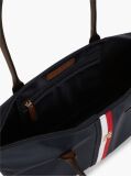 Blue Geanta Tote Popette Cu Dunga Global  Femei