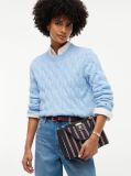 Blue Geanta Satchel Cu Monograma TH Si Dunga Global  Femei