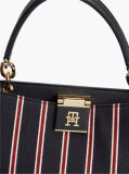 Blue Geanta Satchel Cu Monograma TH Si Dunga Global  Femei
