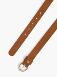 Brown Essential Rounded Buckle Suede Belt  Women