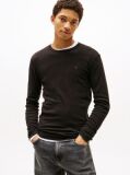 Negru Tricou Cu Maneca Lunga din Bumbac Organic  Barbati