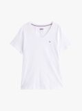 Alb Tricou Cu Guler In V  Barbati