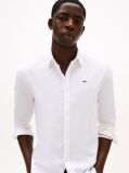 Alb Camasa Slim Fit Din Bumbac Organic Stretch  Barbati