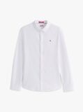 Alb Camasa Slim Fit Din Bumbac Organic Stretch  Barbati