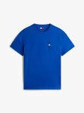 Blue Tricou Cu Guler Rotund Tommy Badge  Barbati