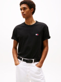 Negru Tricou Cu Guler Rotund Tommy Badge  Barbati