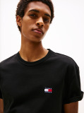 Negru Tricou Cu Guler Rotund Tommy Badge  Barbati