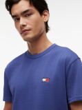 Blue Tricou Cu Guler Rotund Tommy Badge  Barbati