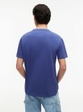 Blue Tricou Cu Guler Rotund Tommy Badge  Barbati