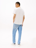 Alb Tricou Cu Guler Rotund Tommy Badge  Barbati