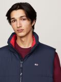 Blue Down Hooded Zip-Thru Vest  Men