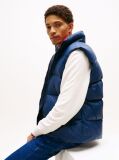 Blue Down Hooded Zip-Thru Vest  Men