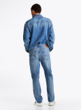 Denim Jeans Slim Drept Cu Efect Decolorat Ryan  Barbati