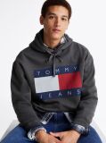 Gri Hanorac Relaxat Cu Gluga Tommy Flag Badge Mélange  Barbati