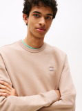 Beige Tonal Tommy Badge Crew Neck Sweatshirt  Men