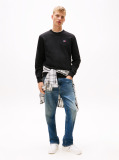 Negru Bluza Cu Guler Rotund Si Emblema Tonala Tommy  Barbati