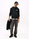 Black Logo Drawstring Hoody  Men