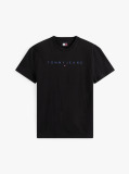 Negru Tricou Regular Cu Logo Brodat  Barbati