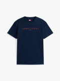 Blue Tricou Regular Cu Logo Brodat  Barbati