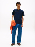 Blue Tricou Regular Cu Logo Brodat  Barbati